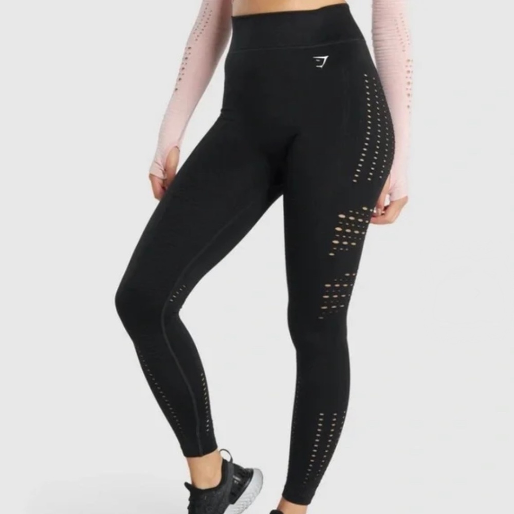 Gymshark Black Leggings with holes